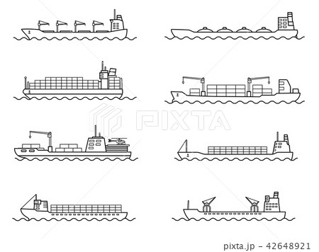 Commercial cargo ships. Sea transport logistics. 42648921