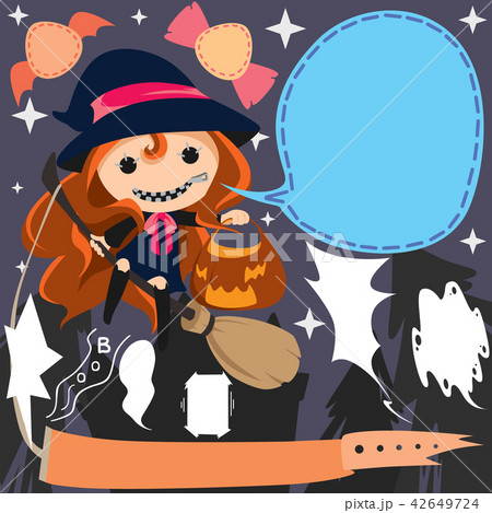 ハロウィン風 吹き出し バルーン 背景イラスト ハロウィン風 吹き出し バルーン 背景イラスト 42649724