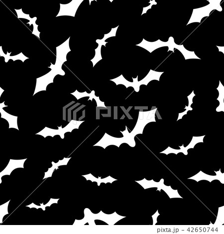 Set of bats silhouettes flying isolated on black b Set of bats silhouettes flying isolated on black b 42650744