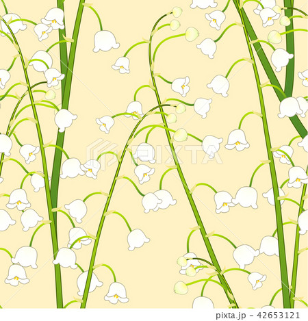 White Lily of the Valley on Yellow Background 42653121