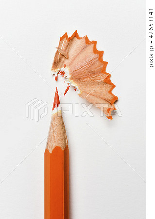 orange pencil crayon and shavings orange pencil crayon and shavings 42653141