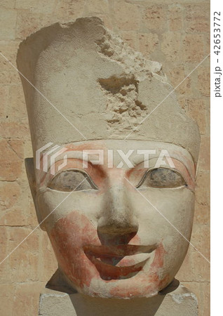 エジプト、ルクソール、ハトシェプスト女王葬祭殿、ハトシェプスト女王頭部 42653772