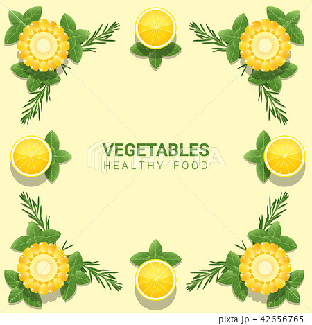 Flat lay Fresh vegetables on yellow background Flat lay Fresh vegetables on yellow background 42656765