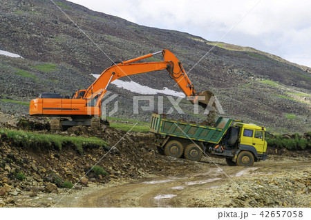 road laying in a mountainous area.. road laying in a mountainous area.. 42657058