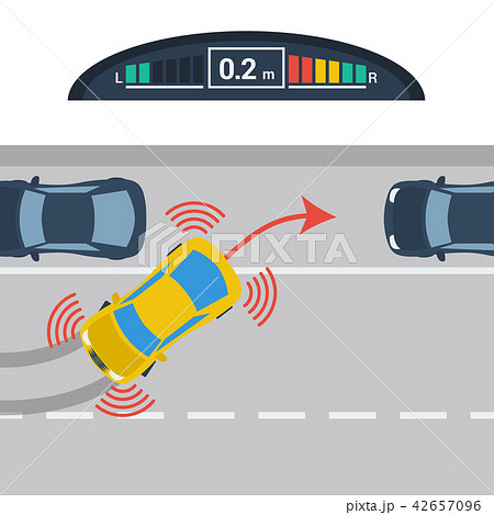 Scheme horizontal parking with parktronic system 42657096