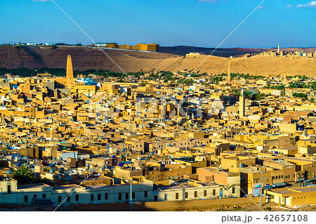 View of Ghardaia, a city in the Mzab Valley. UNESCO world heritage in Algeria View of Ghardaia, a city in the Mzab Valley. UNESCO world heritage in Algeria 42657108