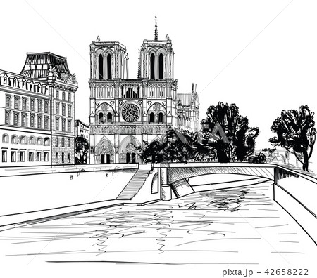 Notre Dame de Paris cityscape. Travel background 42658222