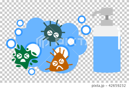 泡で雑菌を洗浄して除菌するイラスト 42659232