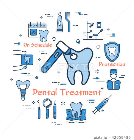 Blue round concept - Dental Treatment 42659489