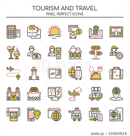 Tourism and Travel , Pixel Perfect Icons. Tourism and Travel , Pixel Perfect Icons. 42660628