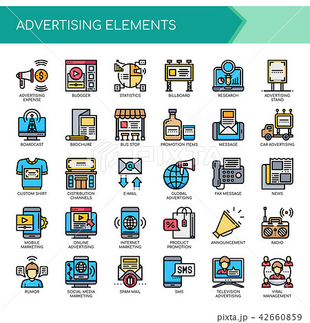Advertising Elements , Pixel Perfect Icons. Advertising Elements , Pixel Perfect Icons. 42660859