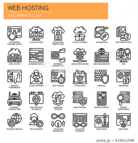 Web Hosting , Thin Line and Pixel Perfect Icons 42661096