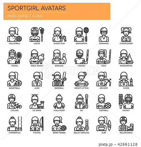 Sportgirl Avatars , Pixel Perfect Icons 42661128