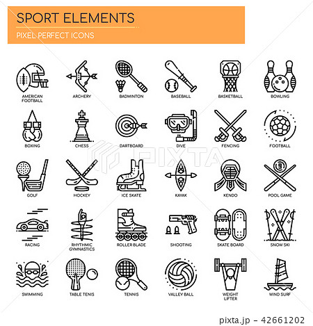 Sport Elements ,  Pixel Perfect Icons. 42661202