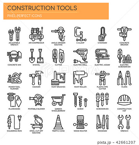 Construction Tools ,   Pixel Perfect Icons. 42661207