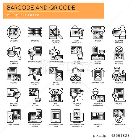 Barcode and QR Code , Pixel Perfect Icons Barcode and QR Code , Pixel Perfect Icons 42661323