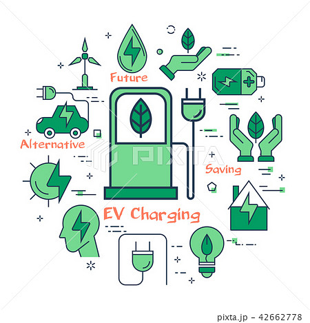 Green EV Charging concept 42662778