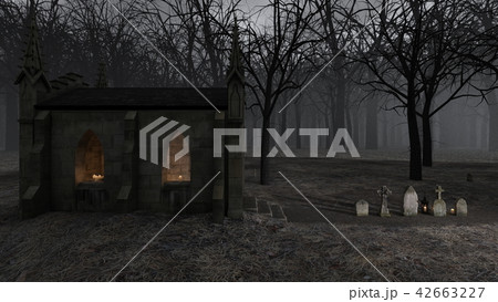 教会と墓のイラスト素材