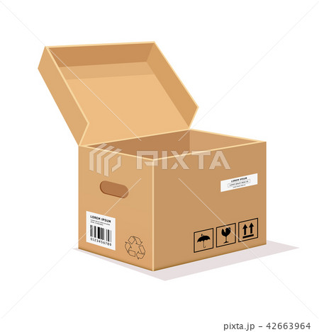 Open Packaging Box brown color, isolated Open Packaging Box brown color, isolated 42663964