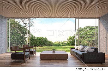 modern contemporary living room 3d renderのイラスト素材 42664217