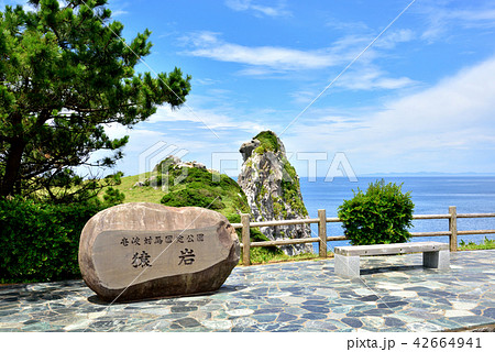 猿岩　壱岐対馬国定公園　長崎県壱岐市　壱岐市勝本町　遠望は対馬 42664941