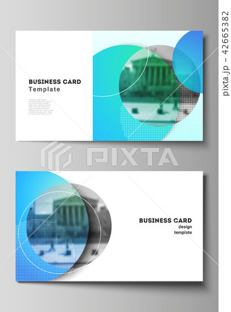 The minimalistic abstract vector illustration of the editable layout of two creative business cards 42665382