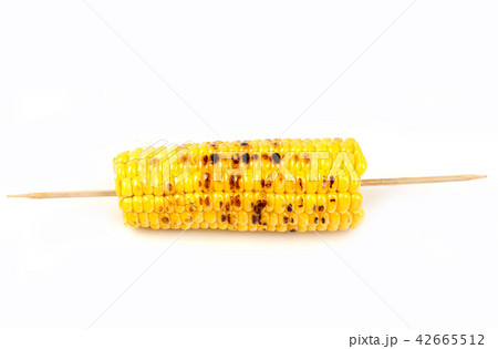 corn grill on skewers on white background corn grill on skewers on white background 42665512