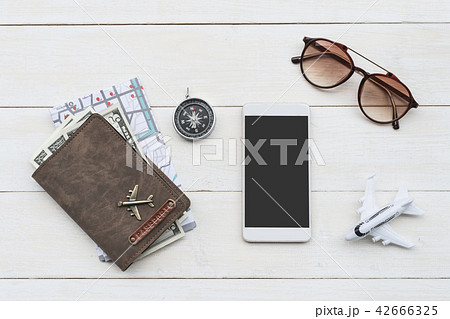 Traveler accessories with smart phone Traveler accessories with smart phone 42666325