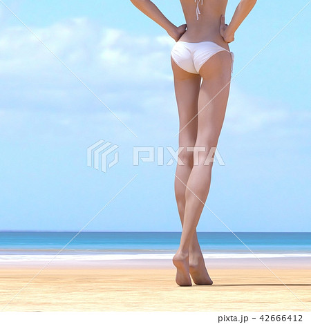 水着の女性　ビューティーイメージ　perming３DCGイラスト素材 42666412