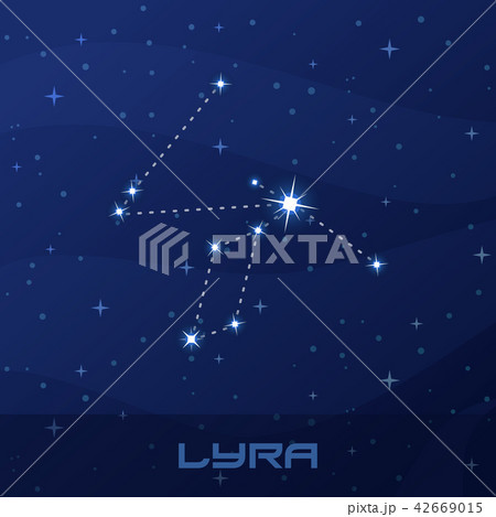 Constellation Lyra, Lyre, night star sky Constellation Lyra, Lyre, night star sky 42669015