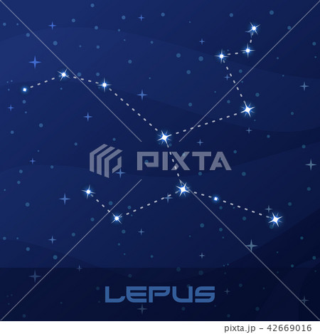 Constellation Lepus, Hare, night star sky Constellation Lepus, Hare, night star sky 42669016