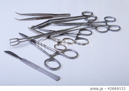 Surgical instruments, tools on table for a surgery 42669152