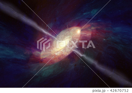 Spacetime warping, black hole absorbs galaxy Spacetime warping, black hole absorbs galaxy 42670752