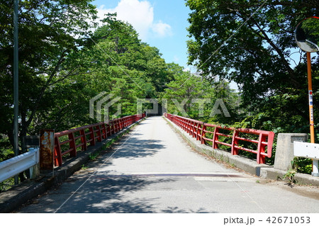民話の橋　登波離橋　生坂村側より撮影　池田町 42671053