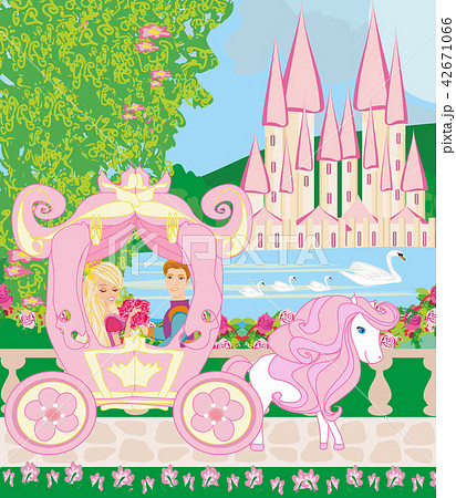 Princess with prince in the carriage Princess with prince in the carriage 42671066