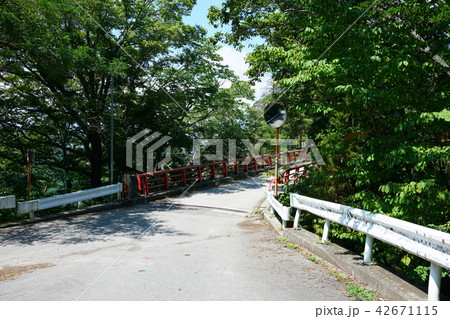 民話の橋　登波離橋　生坂村側より撮影　池田町 42671115