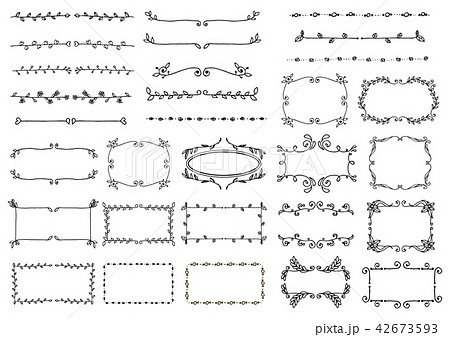 手書きのラインフレームセットのイラスト素材 42673593 Pixta