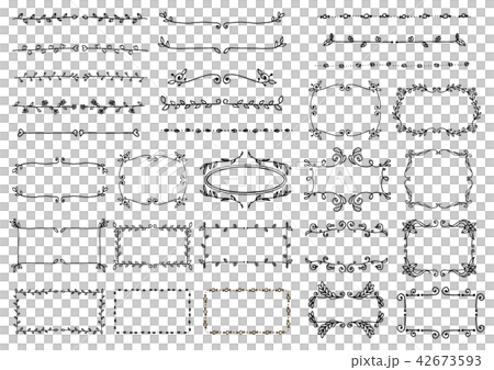 手書きのラインフレームセットのイラスト素材 42673593 Pixta