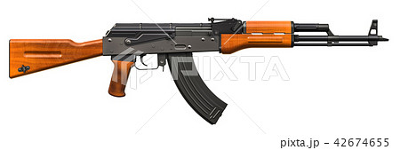 Assault rifle, 3D rendering 42674655