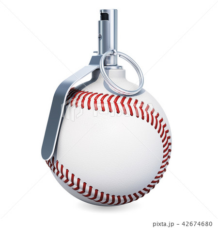 Baseball ball hand grenade. 3D rendering Baseball ball hand grenade. 3D rendering 42674680
