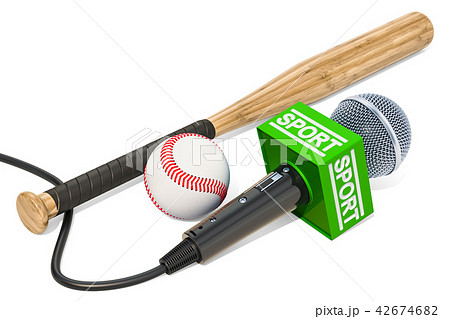 Baseball News concept. Microphone sport news 42674682