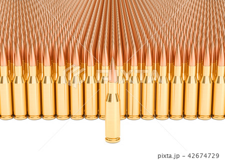 Bullets for assault rifle, 3D rendering 42674729
