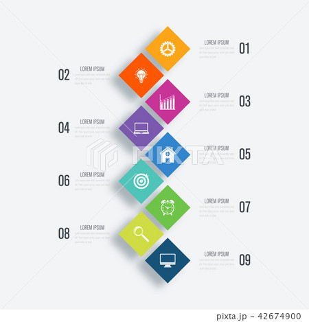 Vector illustration infographics 9 options 42674900