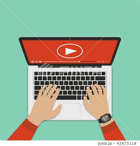 Flat design concept online video flat illustration 42675118