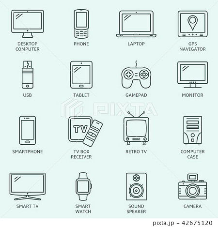 Electronic devices outline icons 42675120