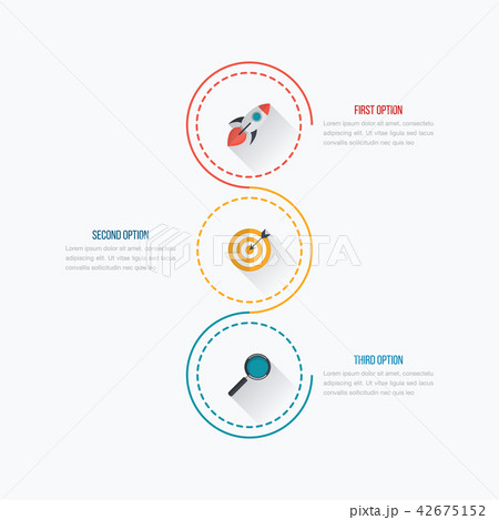 Infographics template 3 options with circle 42675152