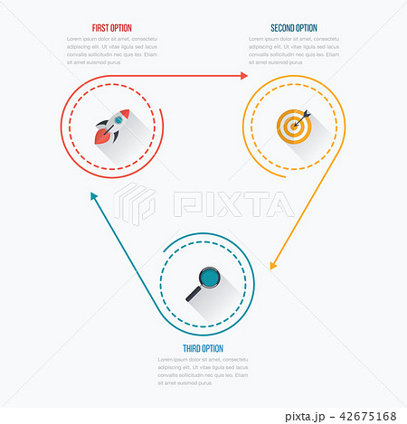 Infographics template 3 options with circle 42675168
