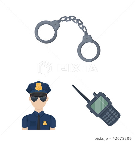 Police, Department cartoon icons in set collection for design.Detective and accessories vector 42675209