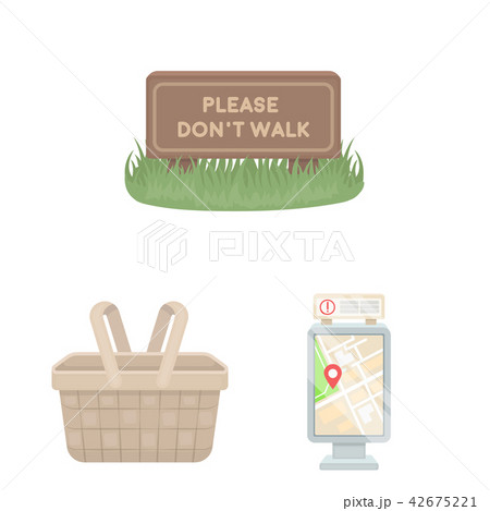 Park, equipment cartoon icons in set collection for design. Walking and rest vector symbol stock web Park, equipment cartoon icons in set collection for design. Walking and rest vector symbol stock web 42675221