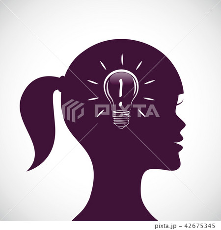 young woman have a good idee lamp young woman have a good idee lamp 42675345